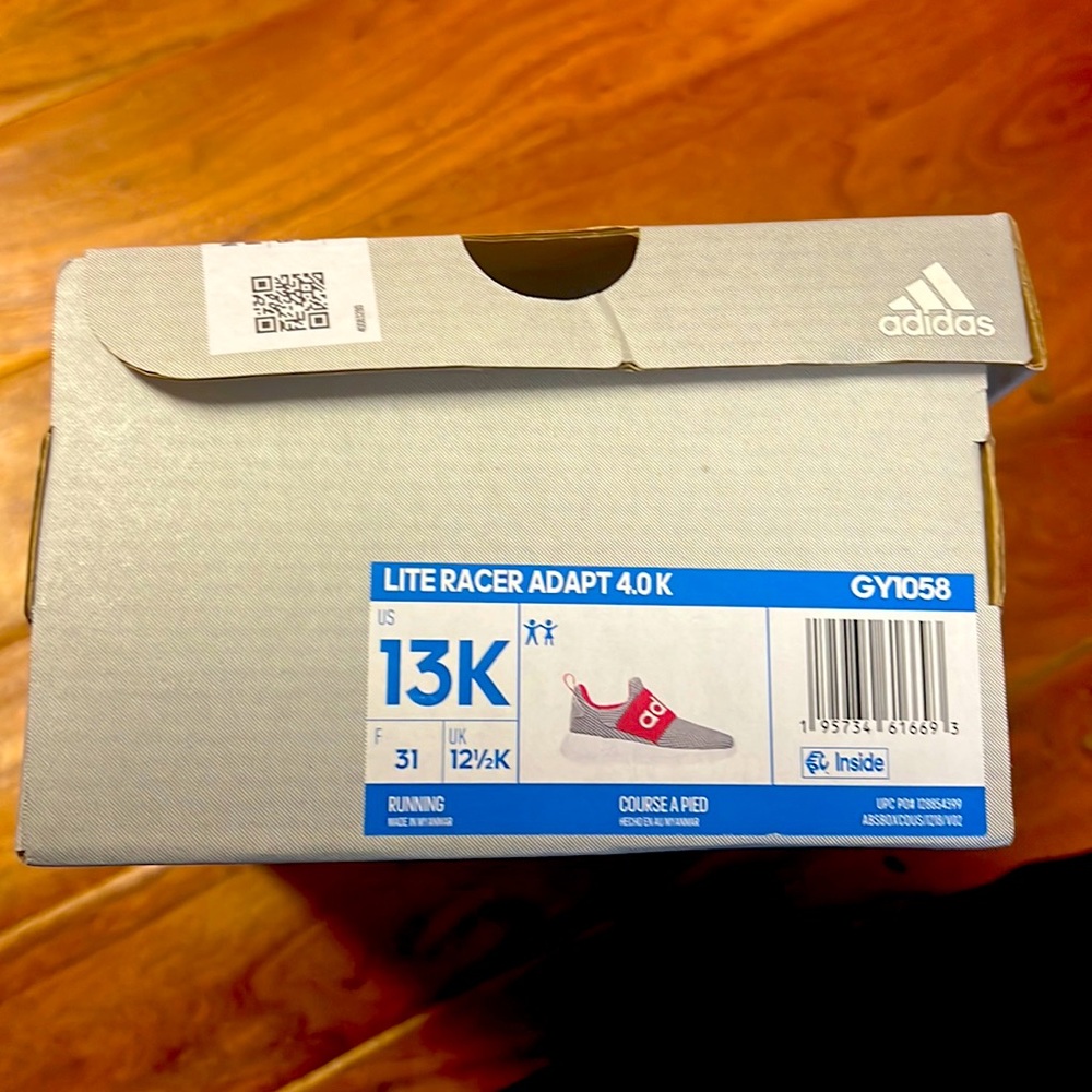 ADIDAS KIDS SHIES LITE RACER ADAPT 4.0K in 13k (BRAND NEW / NEVER WORN)